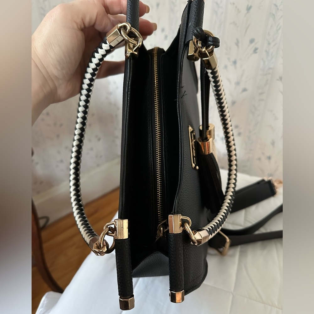 Bebe Black Tote with Gold Accents - Picture 6 of 15